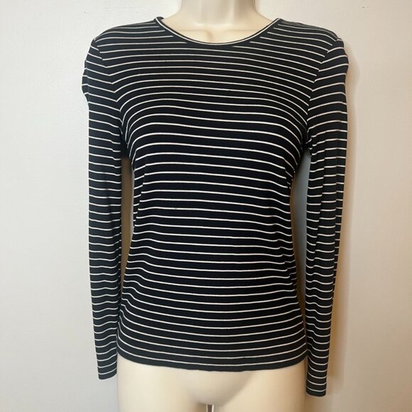 Marine Layer Long Sleeve Striped Ribbed Top (S) - Picture 2 of 14